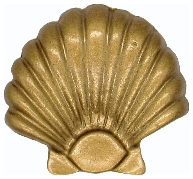 Seashell Cabinet Knob, Large, Lux Gold