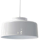 1-Light Metal Pendant, White Finish