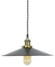 Antique Brass Black Large Flat Shade Pendant Light