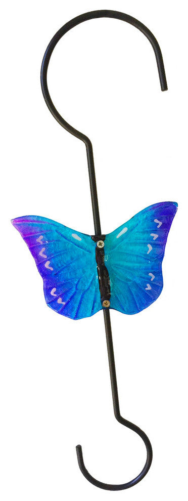 Metal and Glass Butterfly Hanging Plant Hook