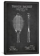 "Tennis Racket Charcoal Patent Blueprint" by Aged Pixel, 18"x12"x1.5"