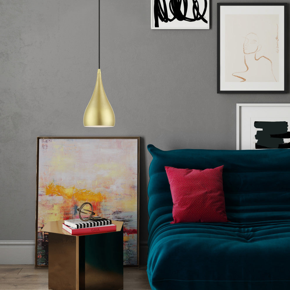 Amador 1 Light Soft Gold With Polished Brass Accents Mini Pendant