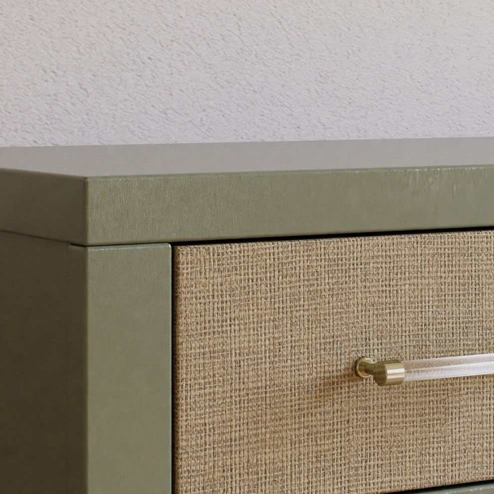 Eloise 7-Drawer Assembled Dresser, French Sage and Performance Sand Eco-Weave