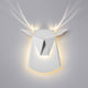 White Aluminium Deer Head LED Light Fixture, Point Electricity