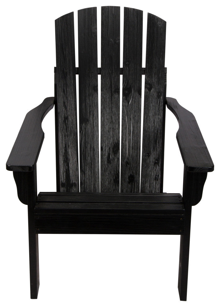 Shine Company 4626Bk Mid-Century Modern Adirondack Chair, Black