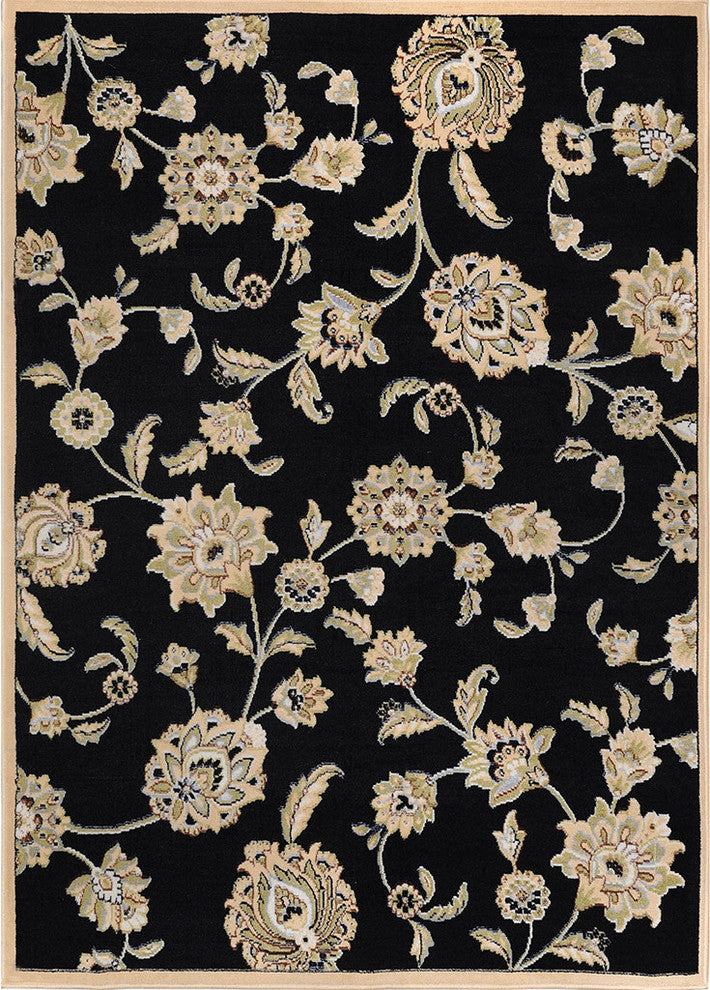 Home Dynamix Optimum Malin Area Rug 5'2"x7'2", Floral Black