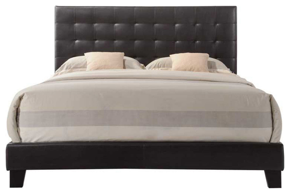 Faux Leather Queen Bed, Espresso