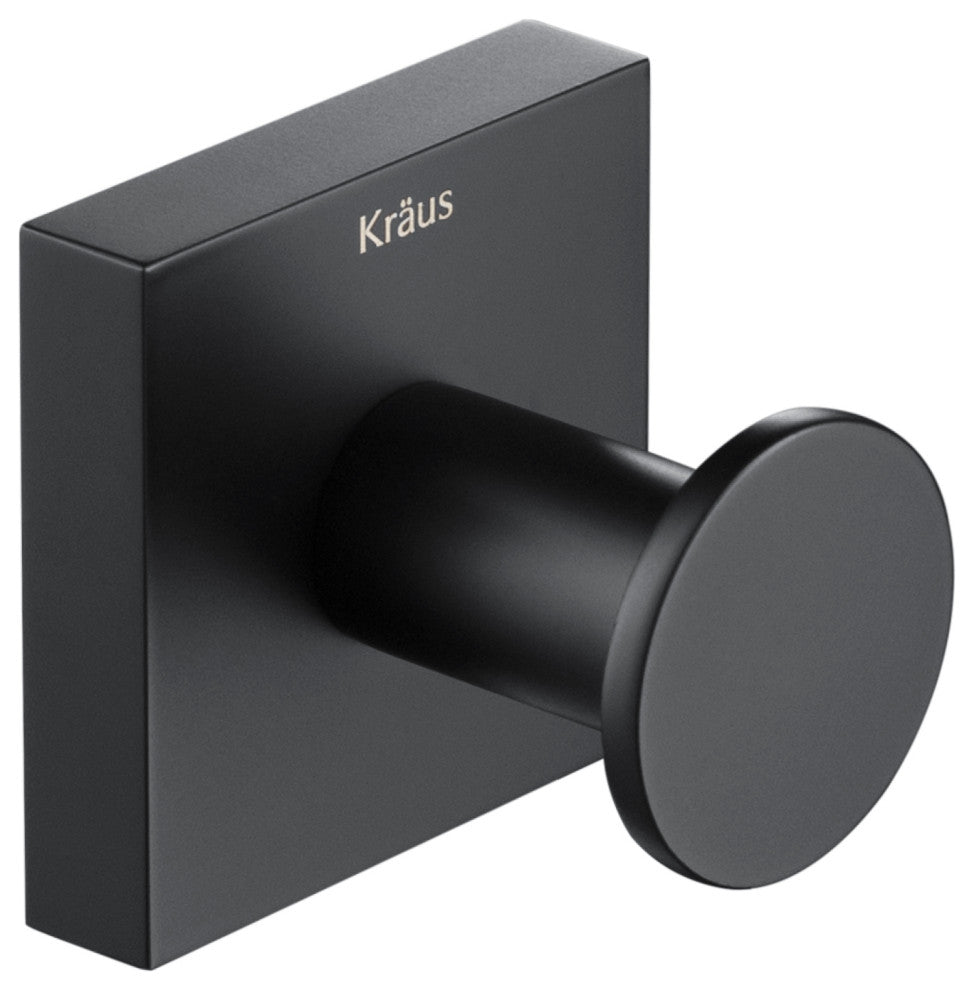 Ventus Bathroom Robe and Towel Hook, Matte Black