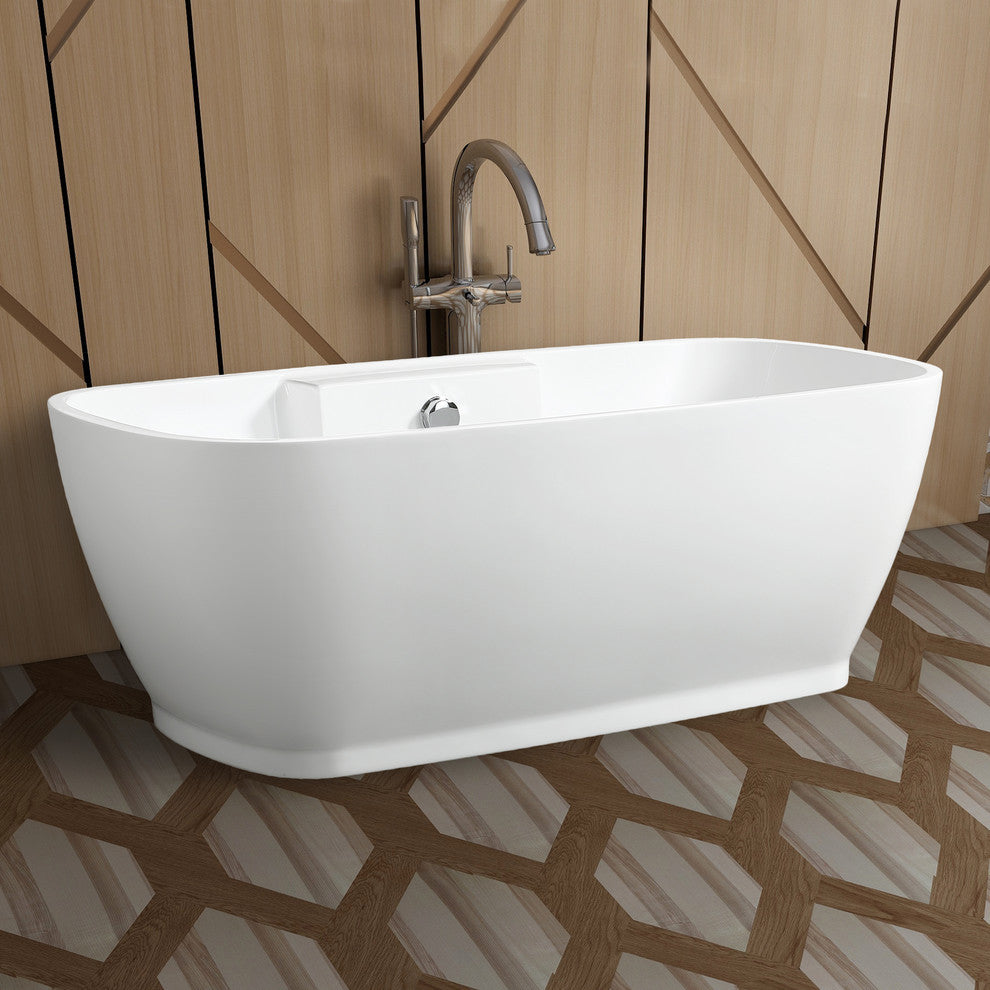 Vanity Art Freestanding Acrylic Bathtub, 67"