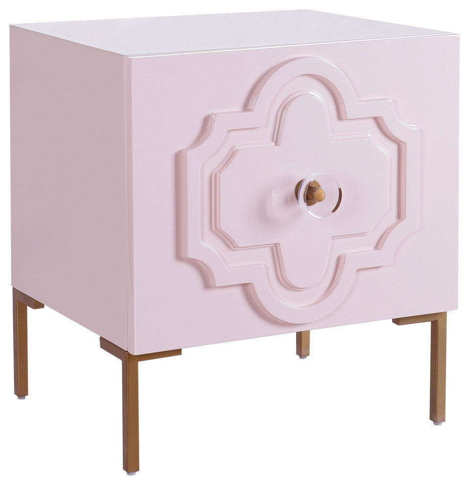 Anna Pink Lacquer Side Table - Pink