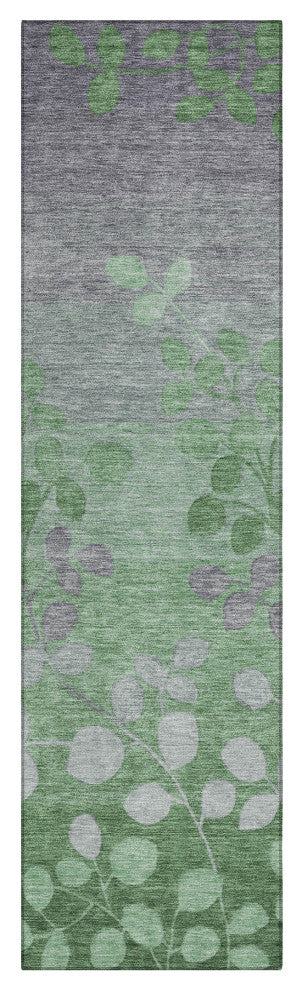 Machine Washable Indoor/Outdoor Chantille ACN1900 Green 2'3" x 7'6" Runner Rug