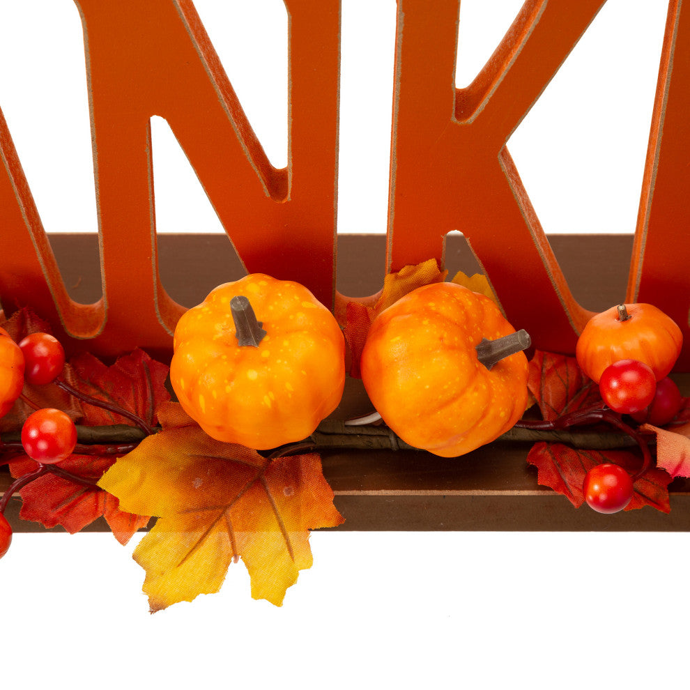 20"L "THANKFUL" Wooden Table Decor
