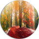 Alpine Forest After Snowfall, Landscape Photo Round Metal Wall Art, 38"