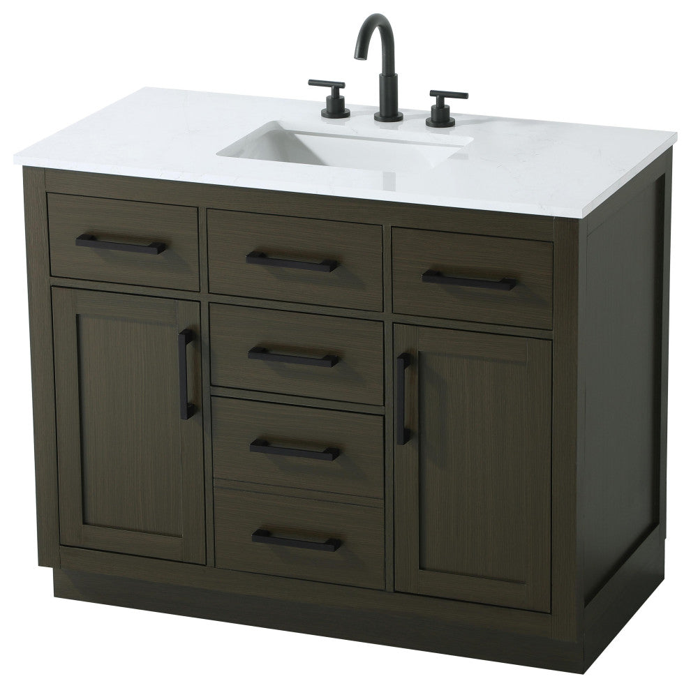 Home Living 42" Single Bathroom Vanity, Mocha Brown