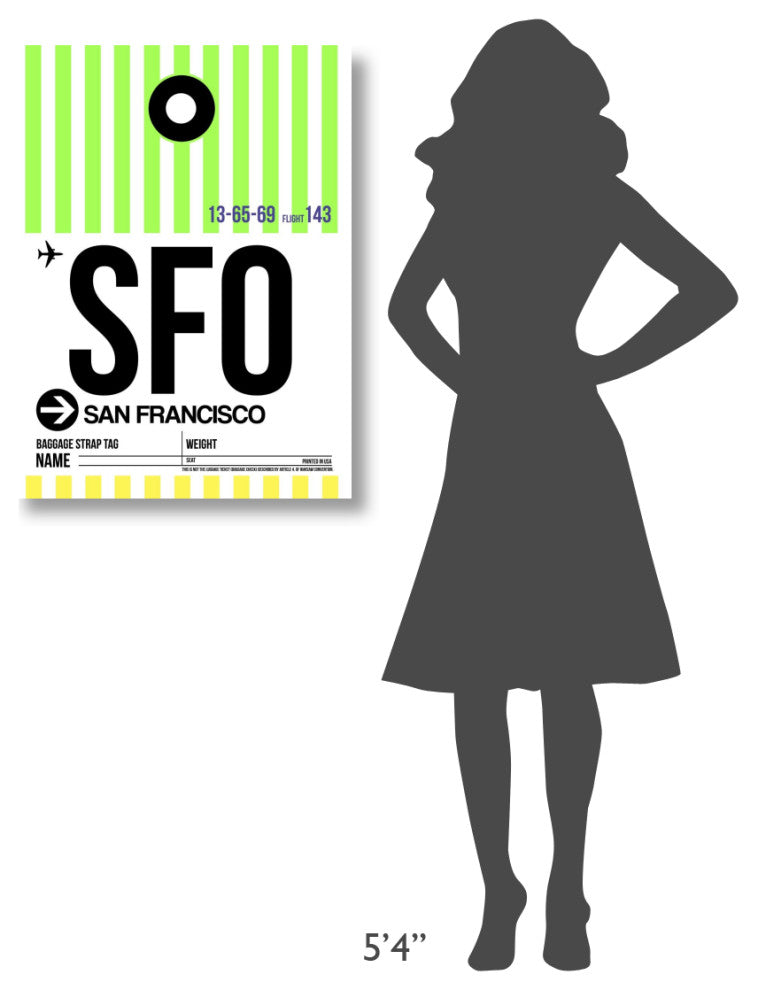 "SFO San Francisco Luggage Tag 3" Fine Art Print