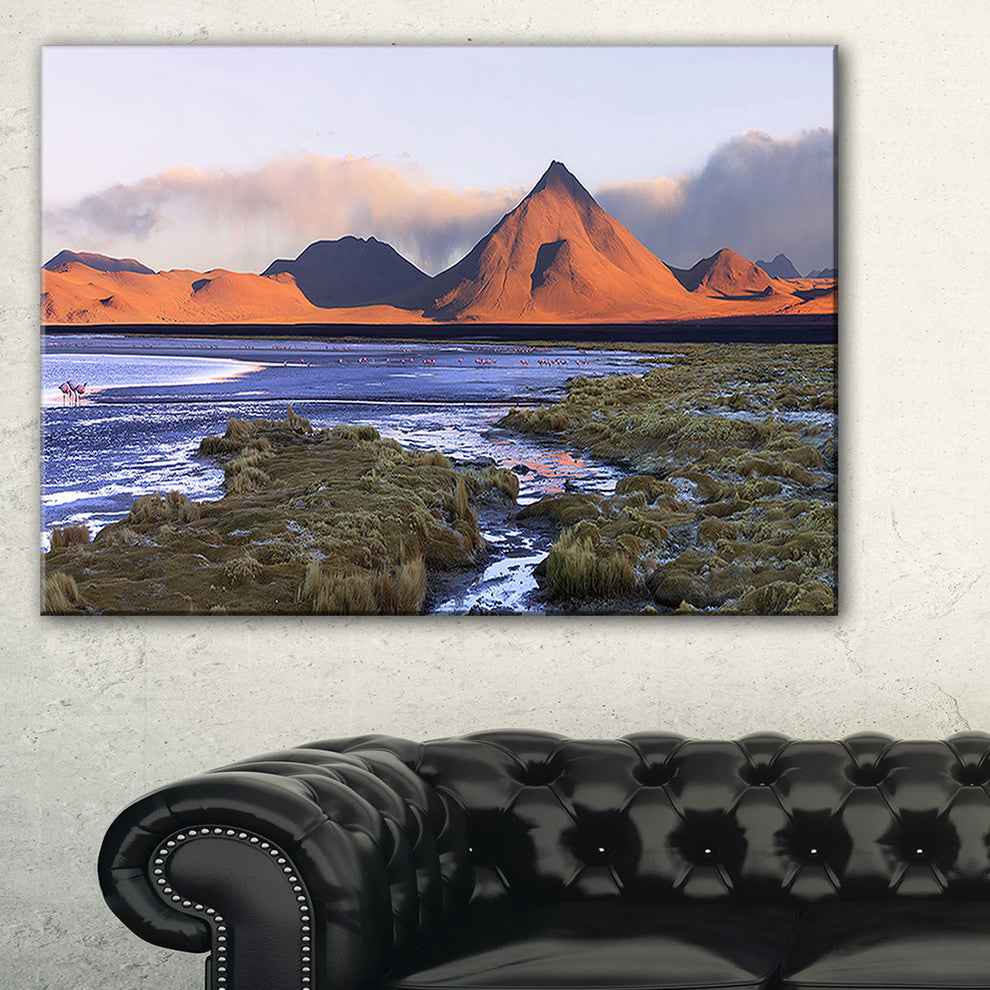 "Colorada Lagoon And Volcano Pabellon" Landscape Wall Art, 1 Panel, 60"x28"