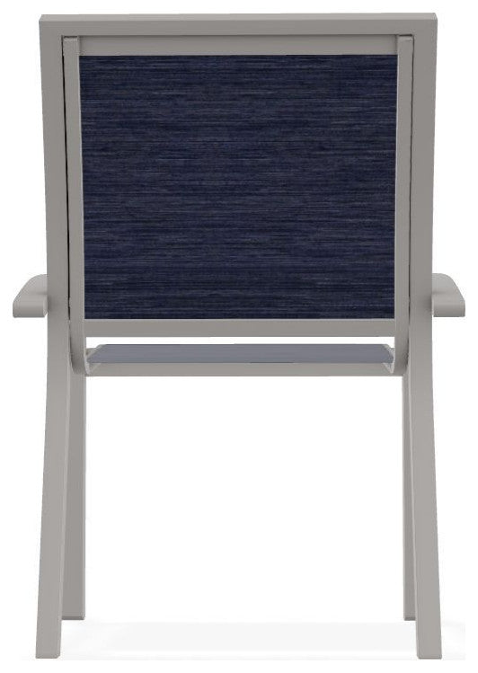 Kendall Sling Stackable Outdoor Dining Chair, Collect Indigo/Warm Gray