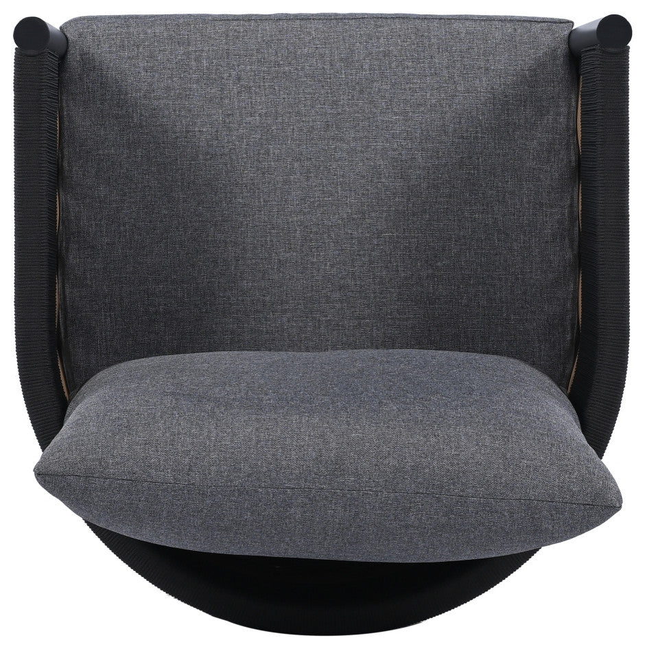 Safavieh Harrison Indoor-Outdoor Swivel Chair, Black/Grey