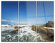 "Sea With White Waves" Photo Metal Wall Art, 3 Panels, 36"x28"