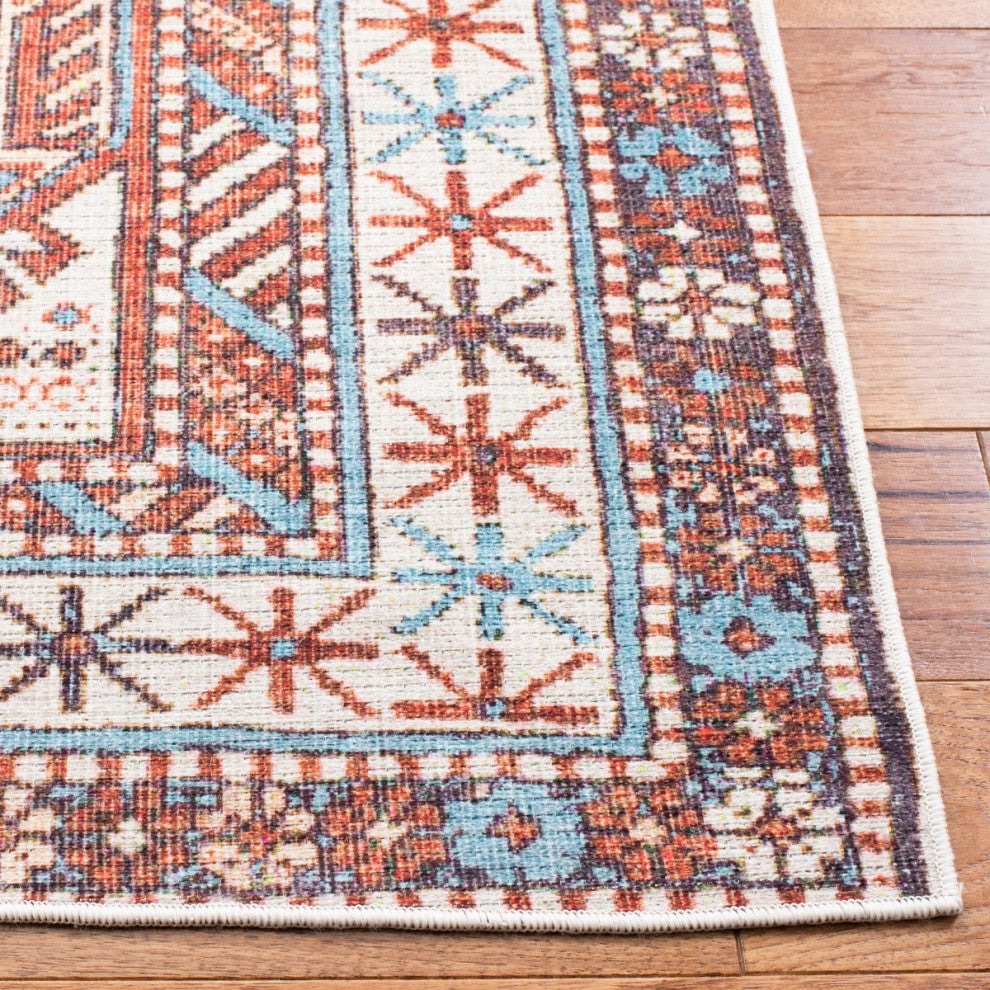 Safavieh Serapi SEP383 Rug Machine-Washable, Light Blue/Brown, 9'x12'