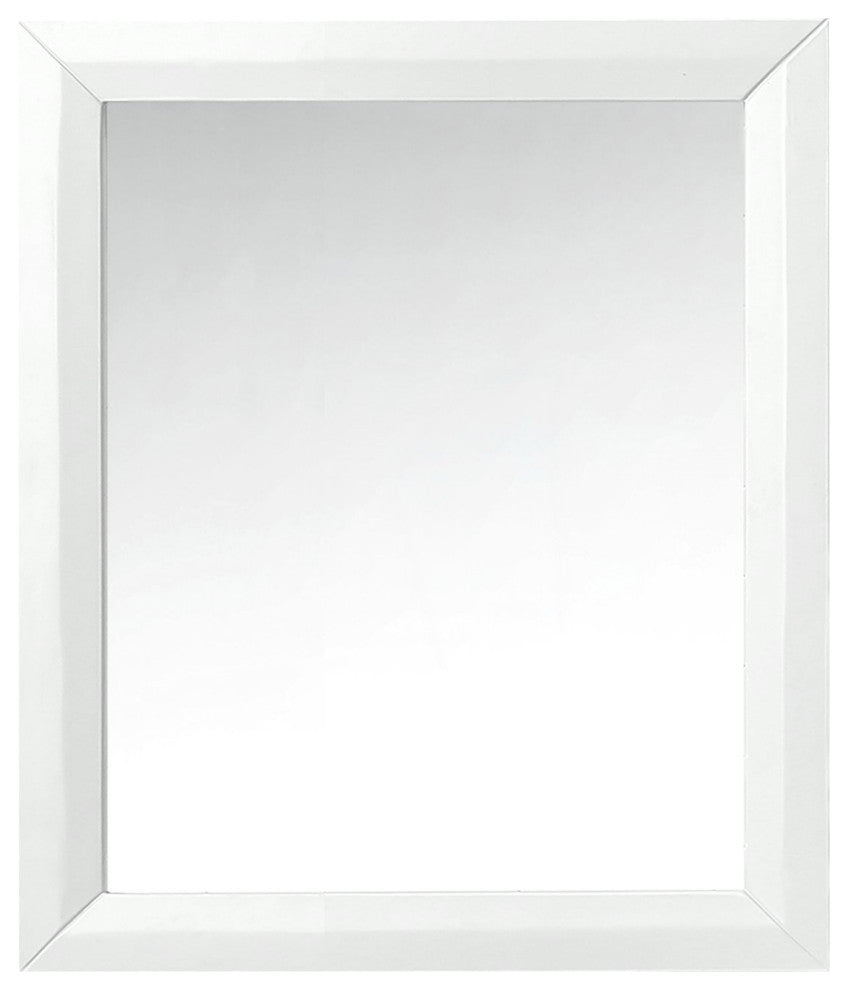 Transitional Framed Mirror, White, 28"