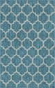 Unique Loom Teal Trellis Outdoor 5' 0 x 8' 0 Area Rug