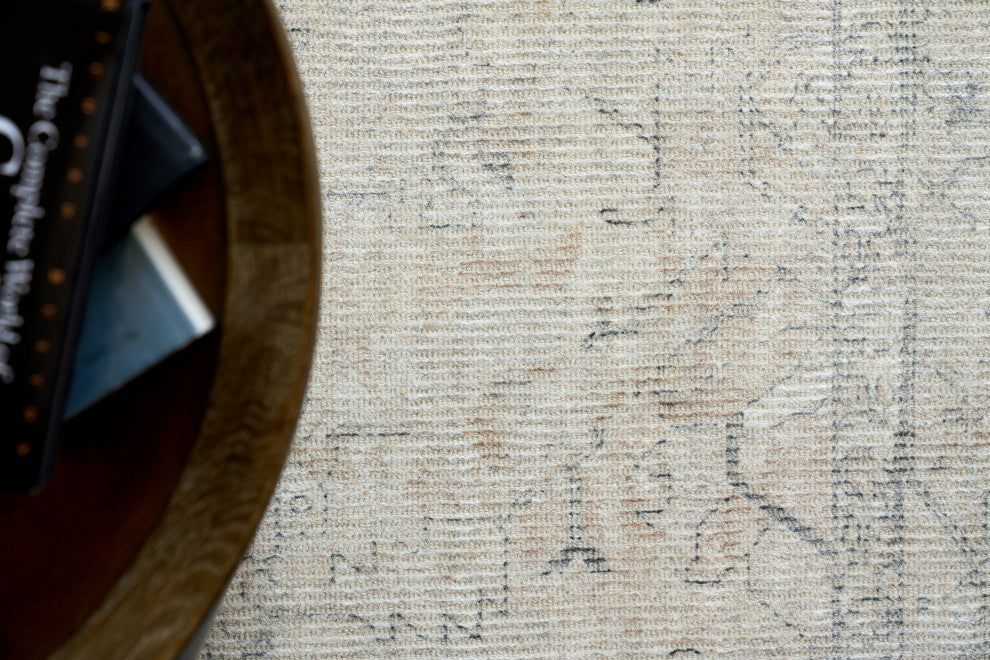 Tuscany Handmade Hand Loomed Wool and Bamboo Silk Light Beige Area Rug