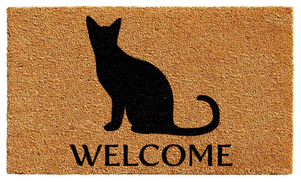 Black Cat Welcome Doormat