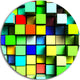 Colored 3D Cubes Wall Design, Abstract Art Round Wall Art, 36"