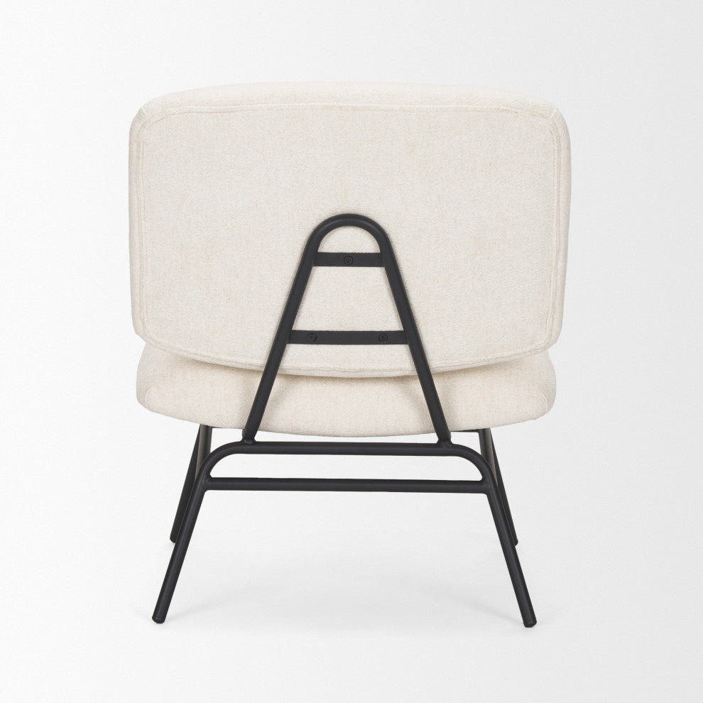 Nora Cream Fabric With Matte Black Metal Legs Accent Chair