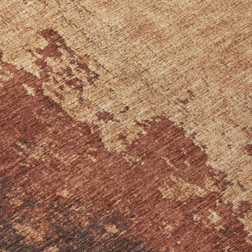 Machine Washable Indoor/Outdoor Chantille ACN1904 Orange 5' x 7'6" Rug