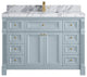 Paris 48" Single Sink Bathroom Vanity, Blue Heather 2" Calacatta Poannazo