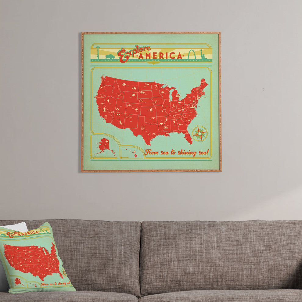 Deny Designs Anderson Design Group Explore America Framed Wall Art