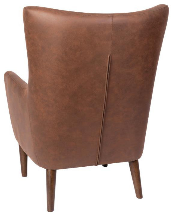 Connor Traditional Wingback Accent Chair, Dark Brown