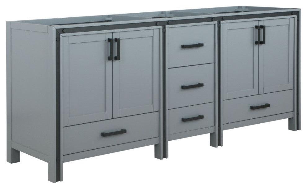 Ziva Transitional Dark Grey 80" Vanity Cabinet Only