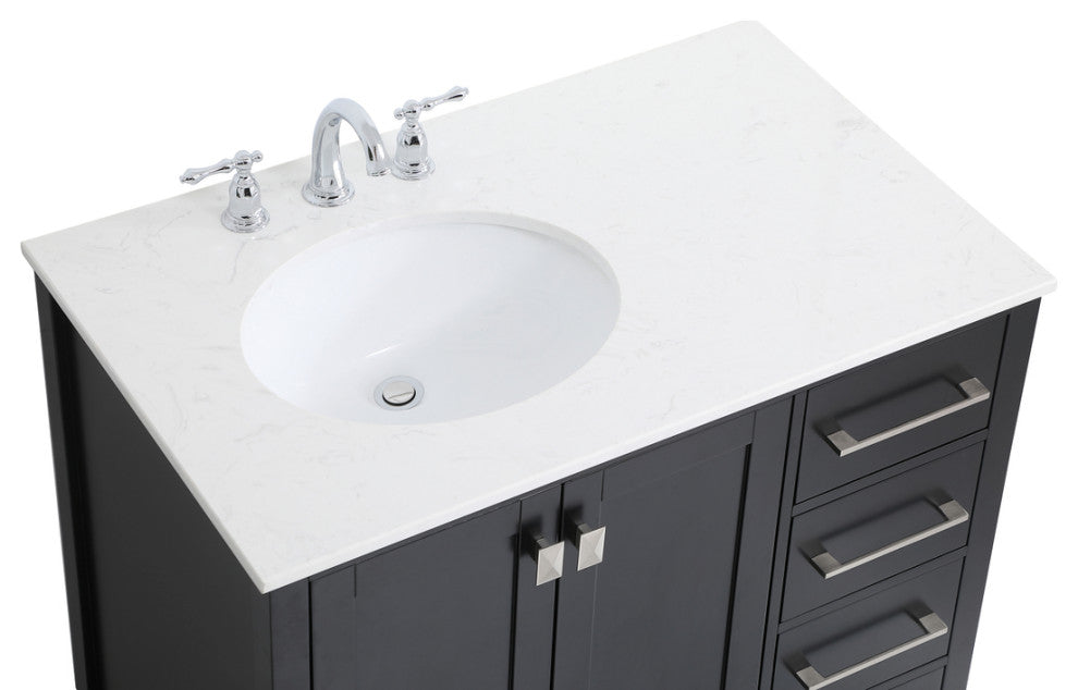 Isabel Black 36" Single Sink Bathroom Vanity