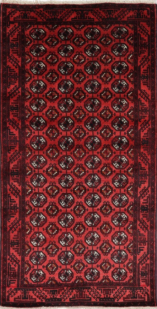 5'x9 Wool on Wool Persian Handmade Bokhara Design Area Rug, W2342