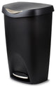 Umbra Brim 13 Gallon (50L) Trash Can With Lid, Black/Nickel