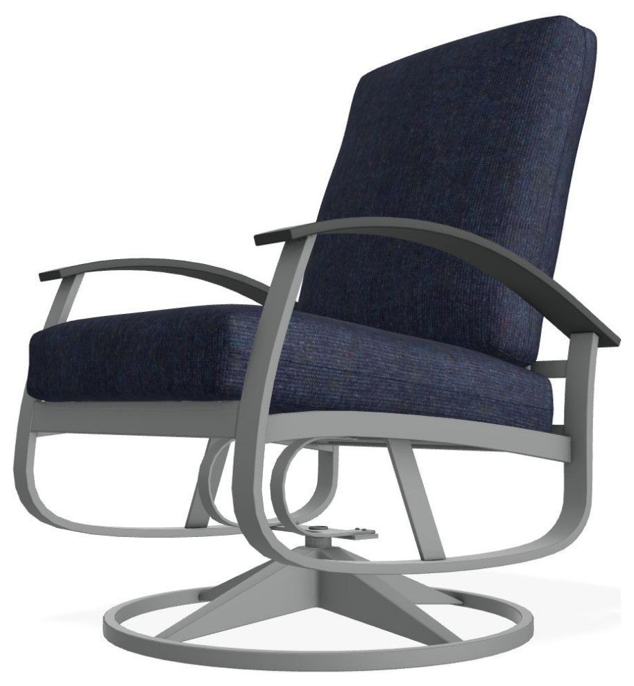 Belle Isle Cushion Outdoor Swivel Rocker, Indigo/Graphite