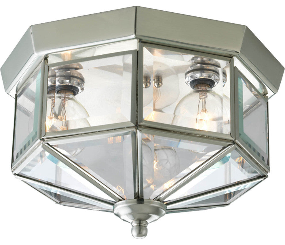 Progress Lighting Beveled Glass 9" Outdoor Flush Mount