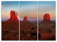 "Sunset in Monument Valley" Metal Wall Art, 3 Panels, 36"x28"