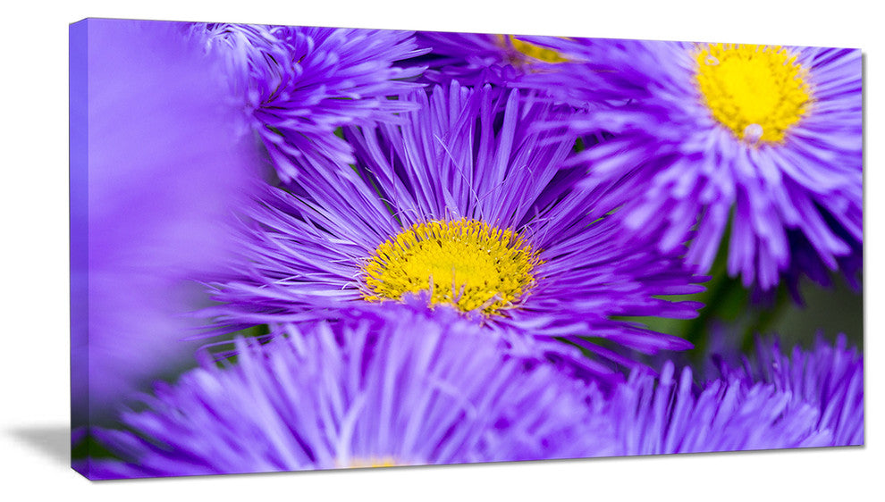 "Bunch of Large Violet Flowers" Flower Canvas Wall Art, 40"x20"
