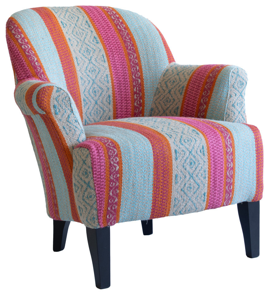 Rolled Arm Lounge Chair, Andrew Martin Victoria, Blue