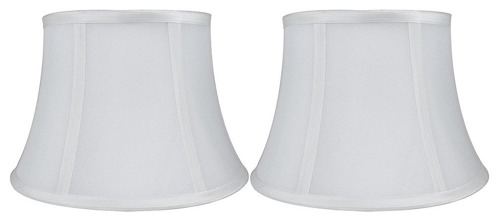 7x10x7" Faux Silk Bell Lamp Shade, Off White, Set of 2