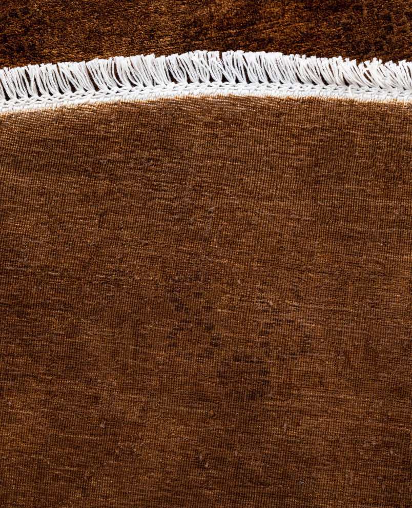 Overdyed One-of-a-Kind Hand-Knotted Area Rug Brown, 8' 1" x 8' 1"