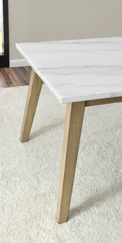 Vida White Marble Top Dining Table