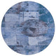 Machine Washable Indoor/Outdoor Chantille ACN1905 Blue 8' x 8' Round Rug