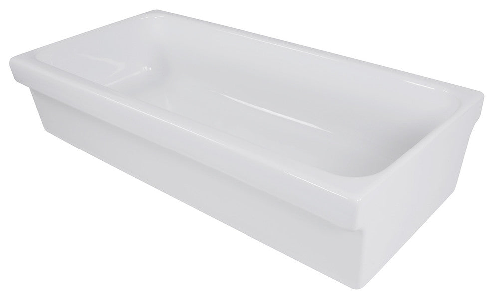 Nantucket Sinks Rectangular Italian Fireclay Vessel Sink, 35.5"