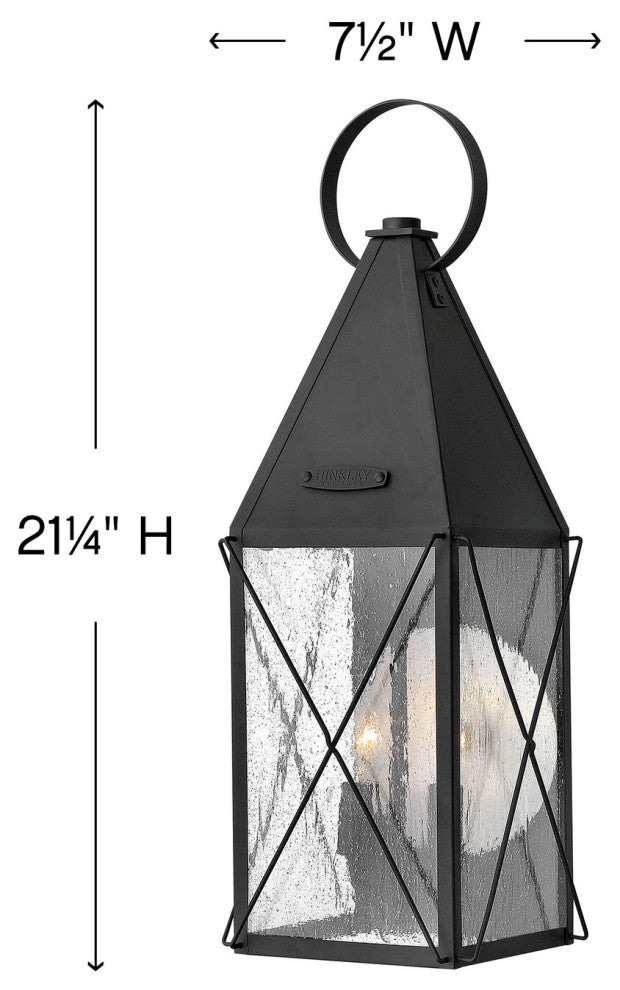 Hinkley York Medium Wall Mount Lantern, Black
