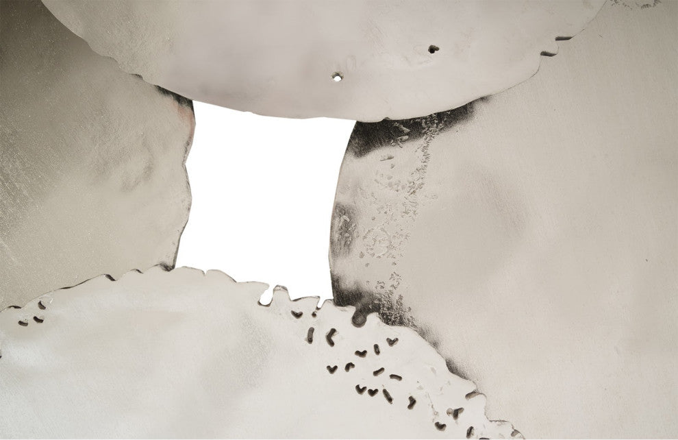 Galvanized Circle Wall Tiles, 4-Piece Set, Silver Leaf